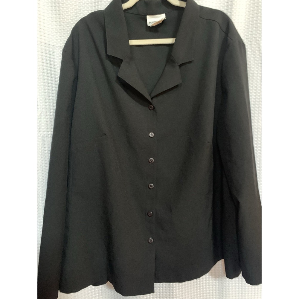 Fashion Bug Womens Plus Long Sleeve Button Blouse Style Shirt-‎ Size 32w Black